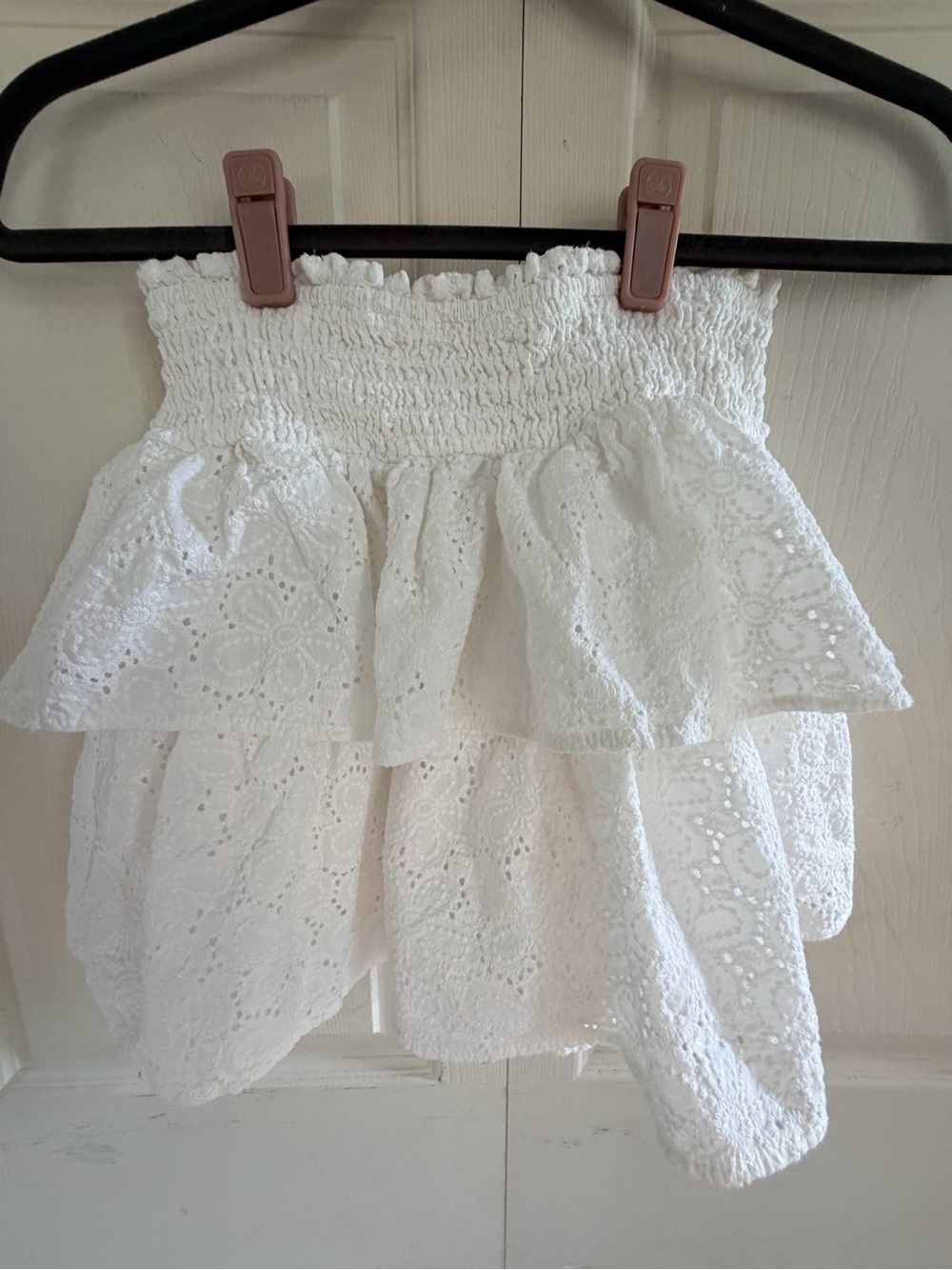 Art Class Girls White Eyelet Skirt Size L 10/12
